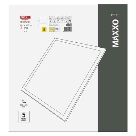 EMOS LED panel MAXXO 60x60, čtvercový vestavný bílý, 36W teplá bílá UGR ZB1223