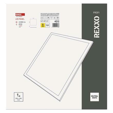 EMOS LED panel REXXO backlit 60x60, čtvercový vestavný bílý, 36W 4000K ZB2214