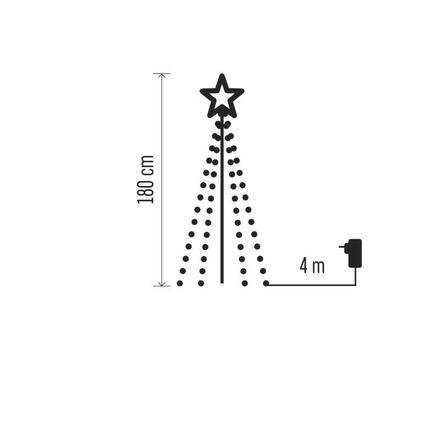 EMOS LED vánoční strom kovový, 180 cm, venkovní i vnitřní, teplá bílá, časovač DCTW02