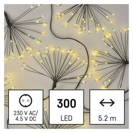 EMOS LED světelný řetěz - svítící trsy, nano, 5,2 m, vnitřní, teplá bílá, časovač D3AW10