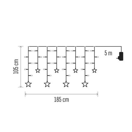 EMOS LED vánoční závěs - hvězdy, 185x105 cm, vnitřní, teplá bílá DCGW12