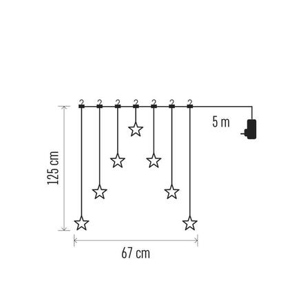 EMOS LED vánoční závěs - 7 hvězd, 67x125 cm, vnitřní, teplá bílá DCGW14