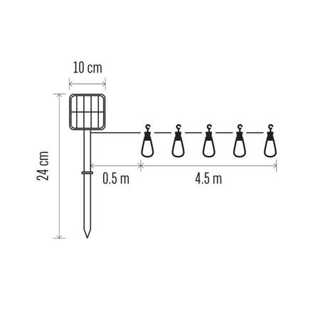 EMOS LED řetěz se solárním panelem - 10x párty žárovky, 5 m, venkovní i vnitřní, vintage DCPV02