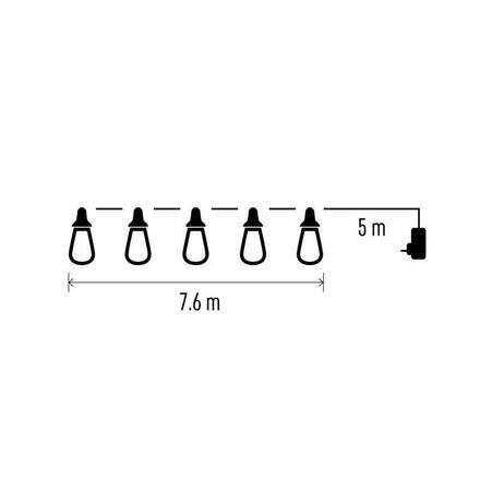 EMOS LED světelný řetěz – 16x párty žárovky čiré, 3,6 m, venkovní i vnitřní, studená bílá DCPW04