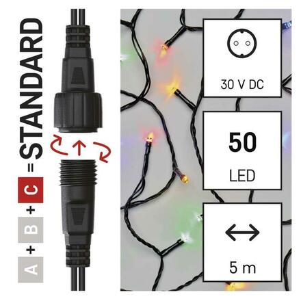 EMOS Standard LED spojovací vánoční řetěz, 5 m, venkovní i vnitřní, multicolor D1AM02