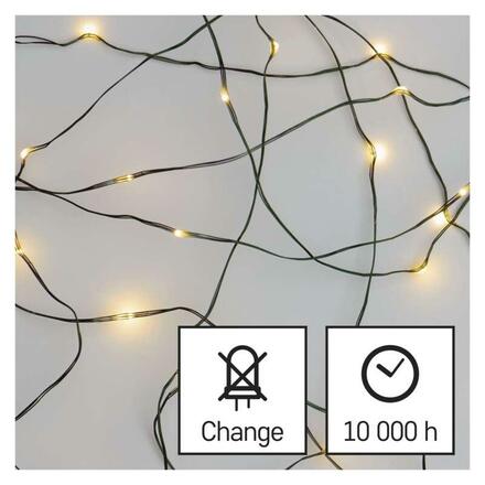EMOS LED vánoční nano řetěz zelený, 15 m, venkovní i vnitřní, teplá bílá, časovač D3AW05
