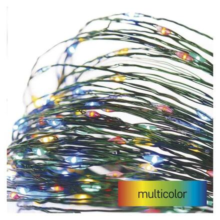 EMOS LED vánoční nano řetěz zelený, 4 m, venkovní i vnitřní, multicolor, časovač D3AM01