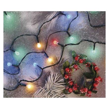 EMOS LED vánoční cherry řetěz – kuličky, 20 m, venkovní i vnitřní, multicolor, časovač D5AM03