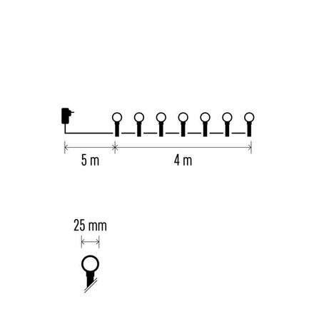 EMOS LED světelný cherry řetěz – kuličky 2,5 cm, 4 m, venkovní i vnitřní, růžová, časovač D5AP01
