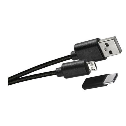 EMOS USB adaptér do auta 2,1A + micro USB kabel + USB-C redukce 1704021900