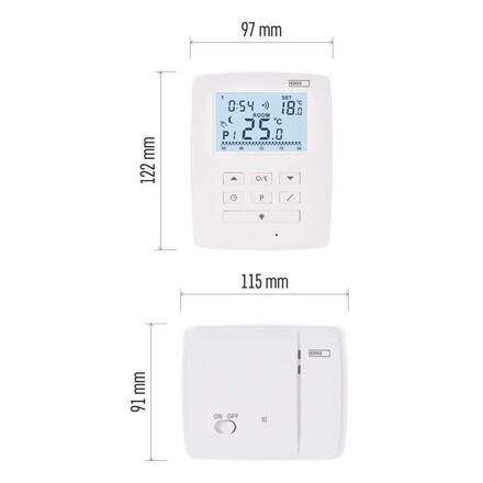 EMOS Pokojový termostat a 2x přijímač s komunikací OpenTherm, bezdrátový P5611OT.2R