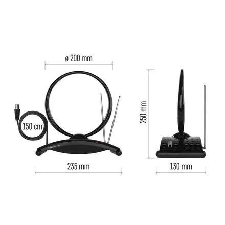 EMOS Anténa pokojová CITY RING-C550, DVB-T2, DAB, FM, filtr LTE/4G/5G J0701