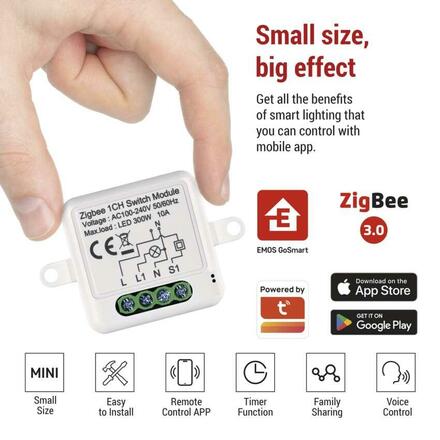 EMOS GoSmart modul spínací IP-2101SZ, ZigBee, 1-kanálový H5101