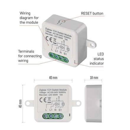 EMOS GoSmart modul spínací IP-2101SZ, ZigBee, 1-kanálový H5101