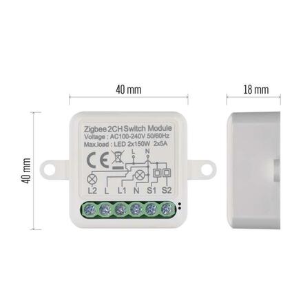 EMOS GoSmart modul spínací IP-2102SZ, ZigBee, 2-kanálový H5102