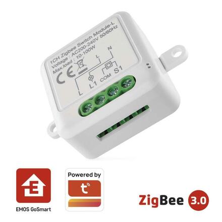 EMOS GoSmart modul spínací IP-2103SZ, ZigBee, 1-kanálový (nevyžaduje N vodič) H5103