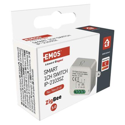 EMOS GoSmart modul spínací IP-2103SZ, ZigBee, 1-kanálový (nevyžaduje N vodič) H5103