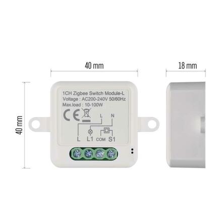 EMOS GoSmart modul spínací IP-2103SZ, ZigBee, 1-kanálový (nevyžaduje N vodič) H5103