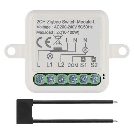 EMOS GoSmart modul spínací IP-2104SZ, ZigBee, 2-kanálový (nevyžaduje N vodič) H5104