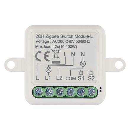 EMOS GoSmart modul spínací IP-2104SZ, ZigBee, 2-kanálový (nevyžaduje N vodič) H5104