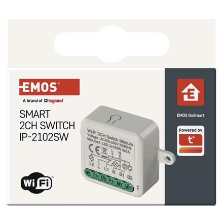 EMOS GoSmart modul spínací IP-2102SW, Wi-Fi, 2-kanálový H5106