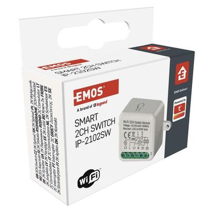 EMOS GoSmart modul spínací IP-2102SW, Wi-Fi, 2-kanálový H5106