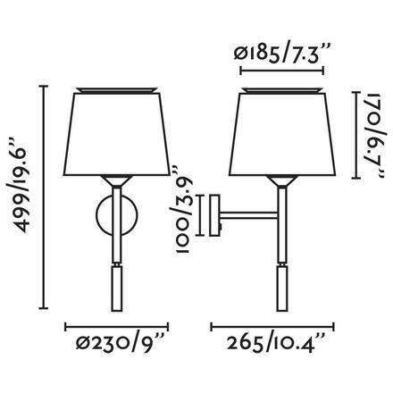 FARO SAVOY nástěnná lampa, černá/zelená, se čtecí lampičkou