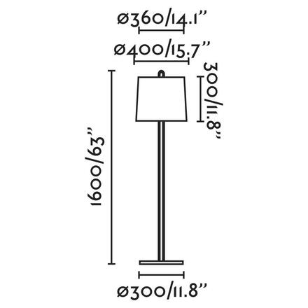 FARO MONTREAL chrom/béžová stojací lampa