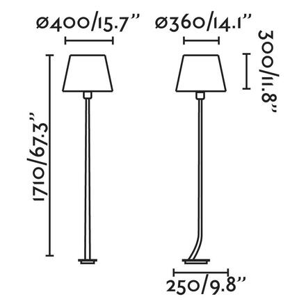 FARO REM matný nikl/béžová stojací lampa