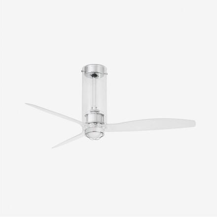 FARO TUBE FAN M LED, transparentní, stropní LED ventilátor s DC motorem