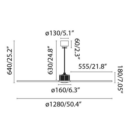 FARO JUST FAN M LED, měď/černá, stropní ventilátor