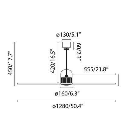 FARO COPPER FAN M, černá/dřevo, stropní ventilátor SMART