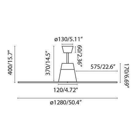 FARO TYPHOON M LED, bílá, stropní ventilátor s DC motorem SMART