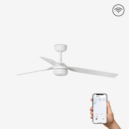 FARO PUNT M LED, bílá, stropní ventilátor s DC motorem SMART