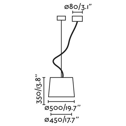 FARO CONGA závěsné svítidlo, černá/bílá, pr.450