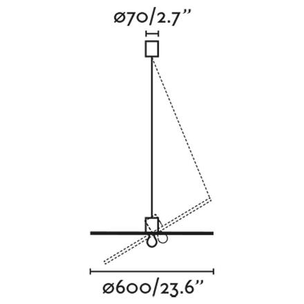 FARO COSTAS 600 závěsné svítidlo, černá/ratan