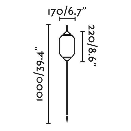 FARO SAIGON šedá/bílá lampa se zápichem 1M R17