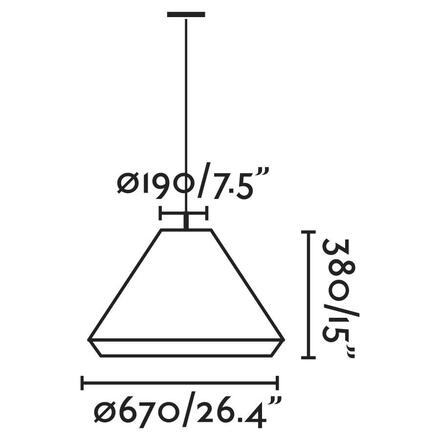 FARO SAIGON šedá/hnědá, závěsné svítidlo T70