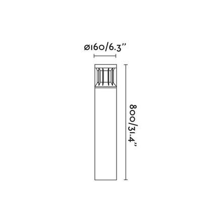 FARO SCREEN sloupková lampa, tmavě šedá, 3000K 360st