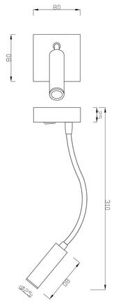 Deko-Light nástěnné přisazené svítidlo Brahe I 100-240V AC/50-60Hz 3,30 W 3000 K 175 lm 310 bílá RAL 9016 341236