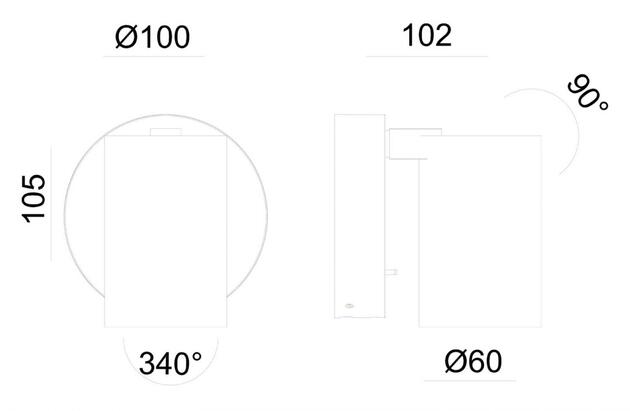 Deko-Light nástěnné přisazené svítidlo - Can Tilt kulaté, 1x 7,5 W GU10, bílá 341333