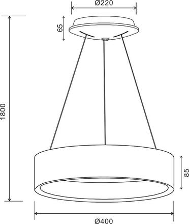 Deko-Light závěsné svítidlo Sculptoris 400 mm, 30,0 W, 3000/4000 K, černá 220-240V AC/50-60Hz 30,00 W 3000/4000 K 2000 lm tmavě černá RAL 9005 342184