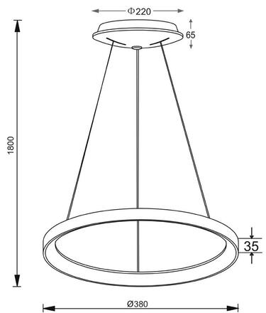 Deko-Light závěsné svítidlo Merope 400 mm, 30,0 W, 3000/4000 K, černá 220-240V AC/50-60Hz 30,00 W 3000/4000 K 2200 lm tmavě černá RAL 9005 342190