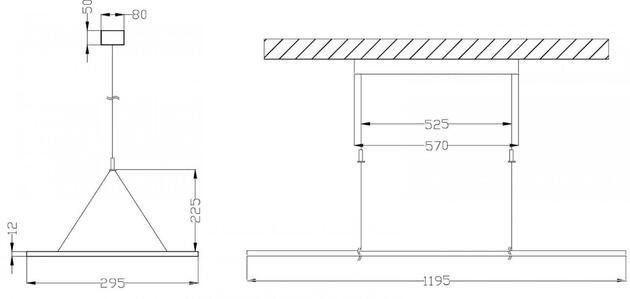 Deko-Light závěsné svítidlo LED Panel čiré, hranaté, 50 W, 3000/4000 K, bílá 220-240V AC/50-60Hz 53,00 W 3000 / 4000 K 6100 lm 295 mm bílá RAL 9016 342221