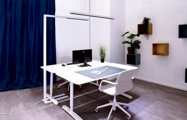 Deko-Light stojací svítidlo, Office Three Standard, Motion, 80 W, DIM, 4000 K, 220-240V 10100 lm 1240 mm bílá RAL 9016 342228