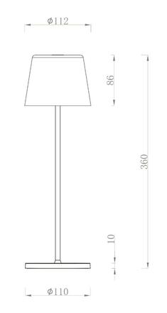 Deko-Light nabíjecí svítidlo, Canis, 3,5 W, 2200/3000 K, 3,7V DC 270 lm kobaltová modrá RAL 5013 IP65 346047