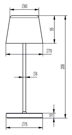 Deko-Light nabíjecí svítidlo, Canis Mini, 2,3 W, 2200/3000 K, 3,7V DC 110 lm šedá / zelená IP65 346078