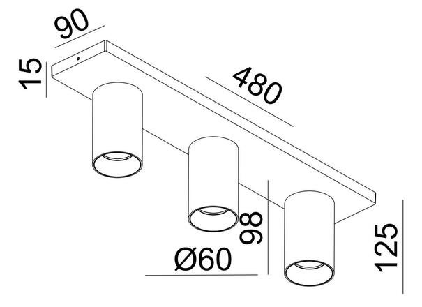 Deko-Light stropní přisazené svítidlo - Can Tilt hranaté, 3x 7,5 W GU10, bílá 348249