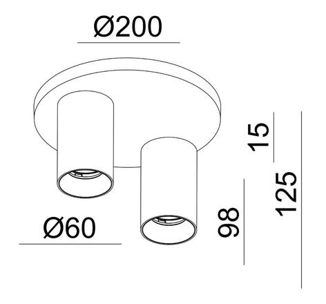 Deko-Light stropní přisazené svítidlo - Can Tilt kulaté, 2x 7,5 W GU10, bílá 348253