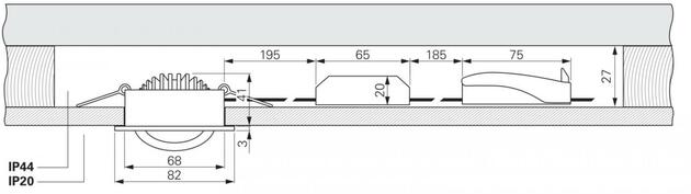 Deko-Light stropní vestavné svítidlo, Dione IP, 8,5 W, DIM, 2700 K, 220-240V 750 lm bílá 565388